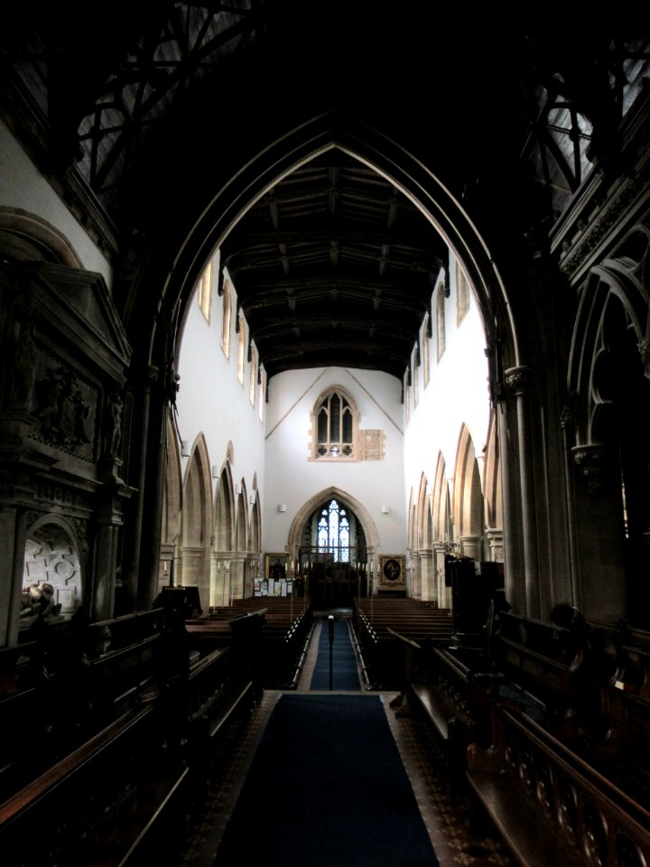 All Saints, Turvey, looking west