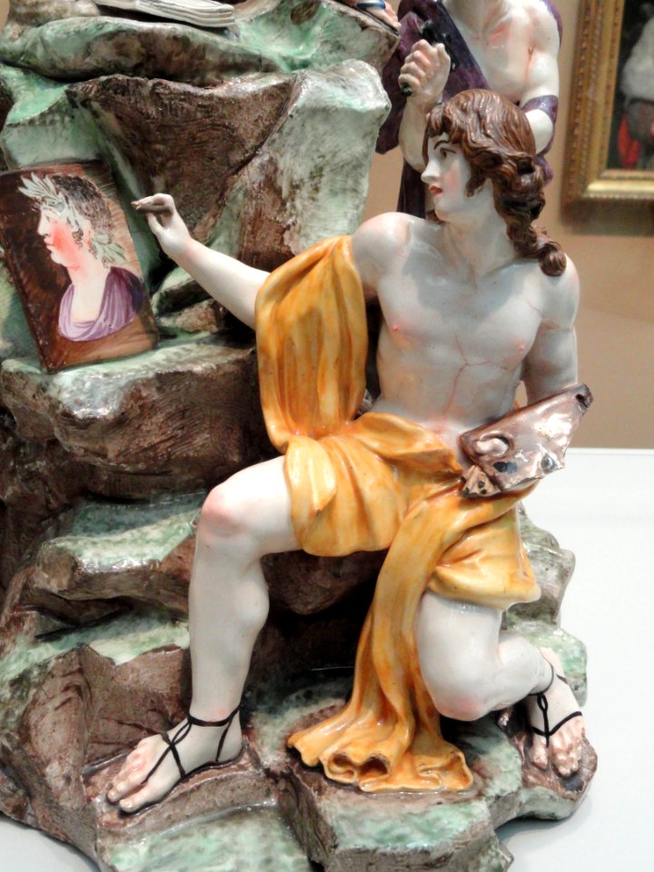 Allegorical Figure Groups of the Arts and Virtues, detail of 2 of 2, 18th century, Buen Retiro Porcelain Factory, Spain - Art Institute of Chicago - DSC09472