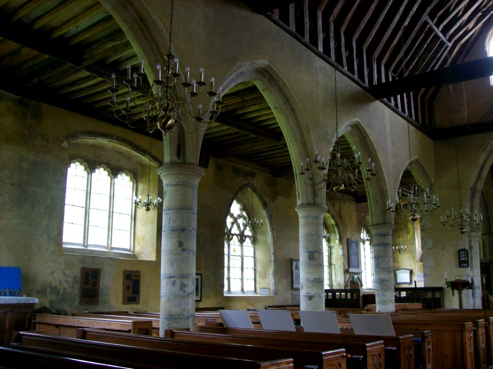 All Saints, Biddenden, interior, South aisle