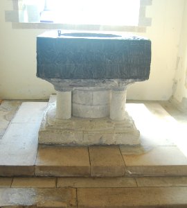 All Saints Church, Church Lane, East Meon (NHLE Code 1351116) (July 2019) (Tournai Font)