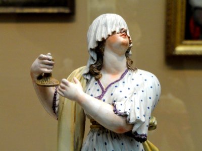 Allegorical Figure Groups of the Arts and Virtues, detail of 1 of 2, 18th century, Buen Retiro Porcelain Factory, Spain - Art Institute of Chicago - DSC09471