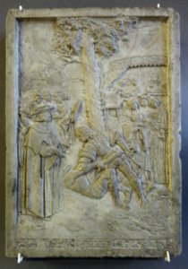 Allegorical duel between Albrecht Durer and Apelles, by Hans Daucher, Augsburg, 1522, Solnhofen stone - Bode-Museum - DSC03006