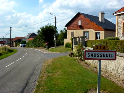 Alland'Huy-et-Sausseuil (Ardennes) city limit sign Sausseuil