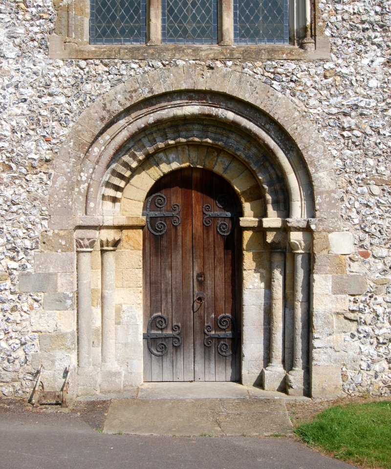 All Saints Church, Church Lane, East Meon (NHLE Code 1351116) (July 2019) (Norman Doorway)