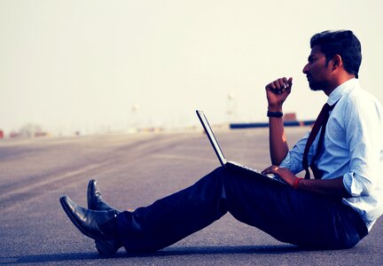 Laptop professional young