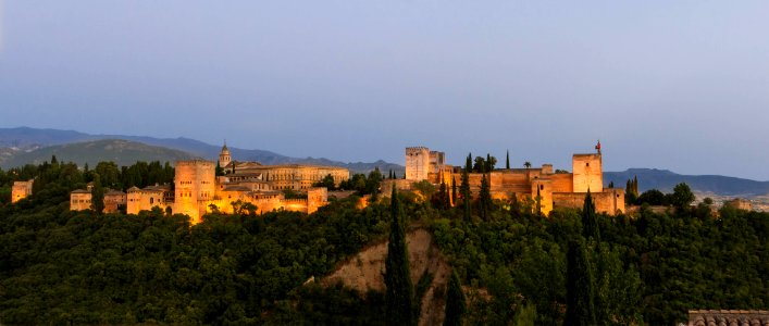 Alhambra at dusk Granada Spain photo
