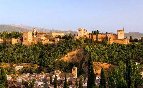 Alhambra hill over Granada Spain photo