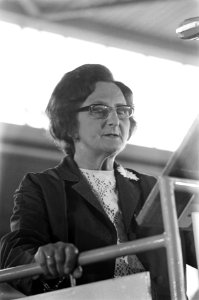 Algemene Ledenvergadering VPRO in Expohal Hilversum. Mevrouw drs. A. E. A. Went , Bestanddeelnr 921-4565