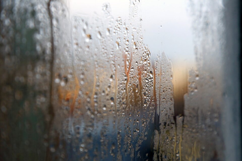 Rain water drops wet wet glass