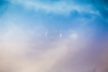 Clouds sky blue bubbles