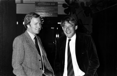 Algemene ledenvergadering D66 Breda Jan Terlouw (l) en Van Mierlo, Bestanddeelnr 929-9779