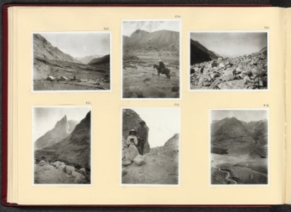Albumblad met zes fotos. Linksboven het kamp bij Thalambuti middenboven en re, Bestanddeelnr 24 28