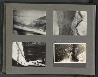 Albumblad met vier foto's. Linksboven uitzicht in de Alpen (Gran Paradiso-gebied), Bestanddeelnr 21 04