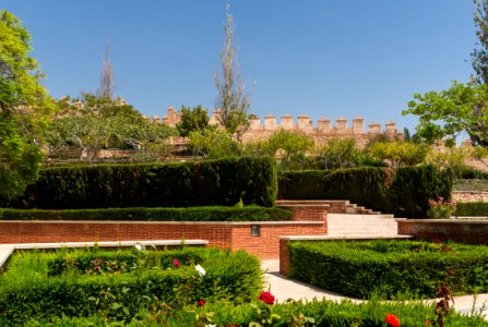 Alcazaba gardens, walls, Almeria, Spain