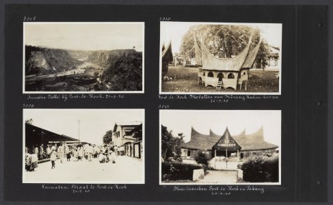 Albumblad met vier fotos. Linksboven vallei Karbouwengat bij Fort de Kock op, Bestanddeelnr 34 88