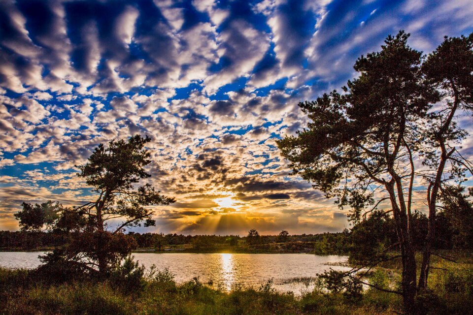 Netherlands landscape colorful sunset