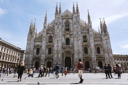 Church square milan cathedral photo
