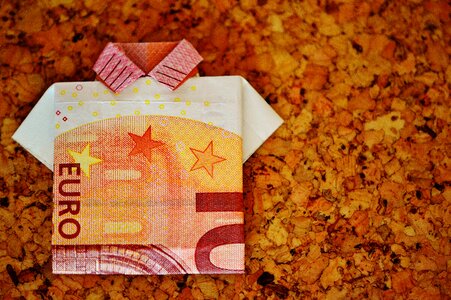 Folded gift money