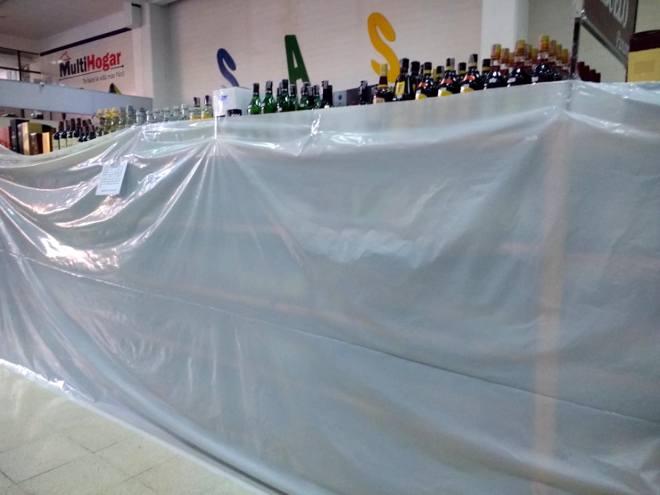 Alcohol section blocked off in Sucre