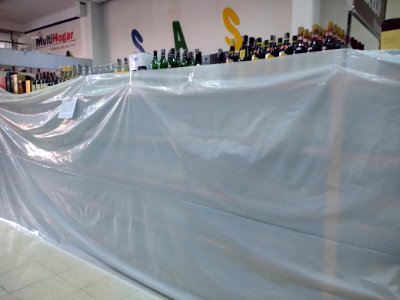Alcohol section blocked off in Sucre