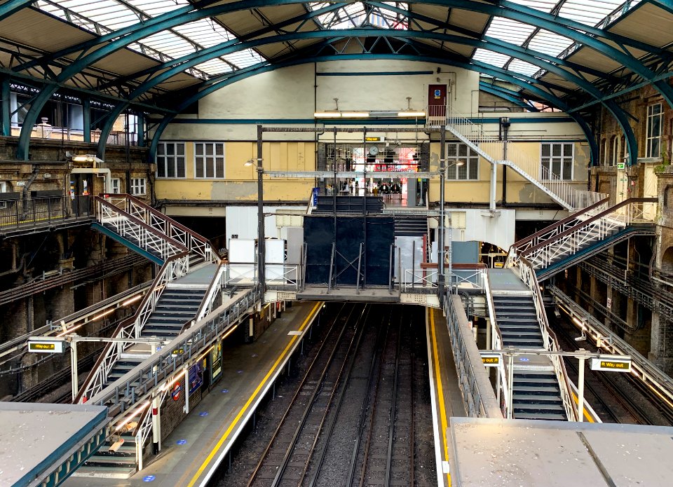 Aldgate station from St Botolph Street