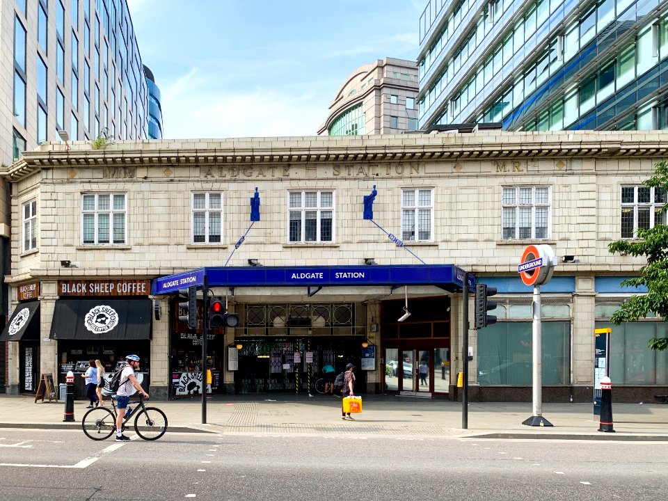 Aldgate station front 2020