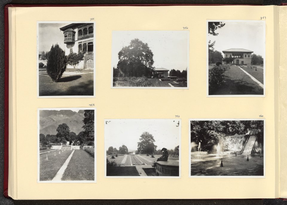 Albumblad met zes foto's. Linksboven, middenboven, rechtsboven, linksonder, midd, Bestanddeelnr 24 66