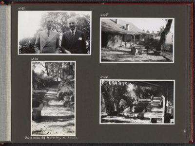 Albumblad met vier fotos. Linksboven twee heren, rechts Philips Visser. Rechts, Bestanddeelnr 40 13
