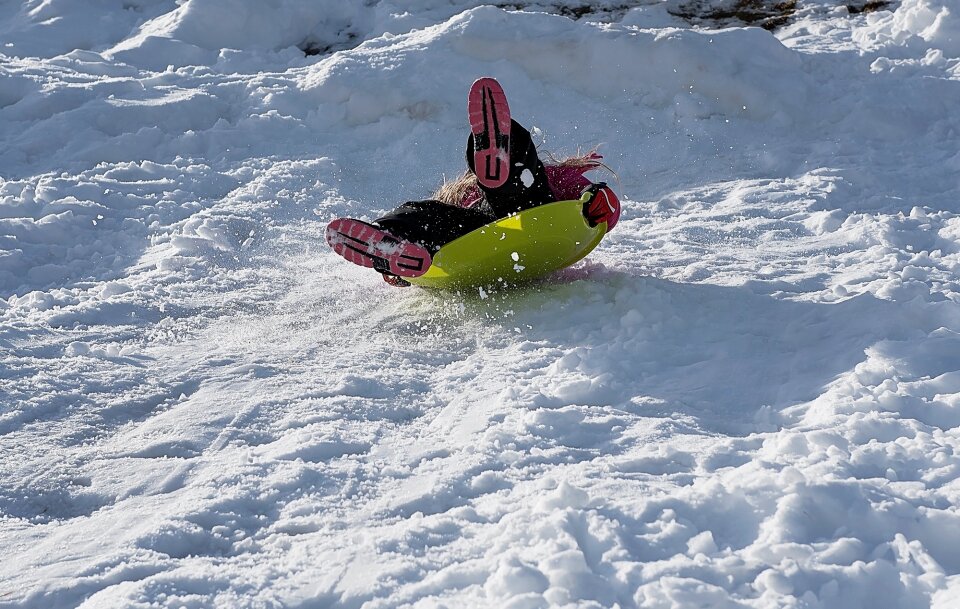 Ride on slip downhill