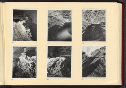 Albumblad met zes foto's. Linksboven, middenboven, rechtsboven, linksonder, midd, Bestanddeelnr 24 60