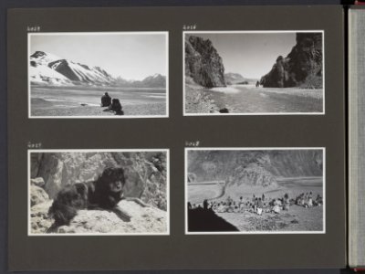 Albumblad met vier fotos. linksboven Uitzicht over het Depsang-plateau. De hon, Bestanddeelnr 38 34