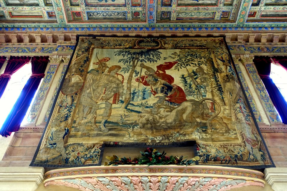 Alexander and a Lion - tapestry in the Court - Cà d'Zan - John and Mable Ringling Museum of Art - Sarasota, FL - DSC00271