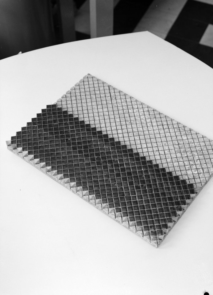 Aluminium model, koperen strips, honinggraad, Bestanddeelnr 165-0289