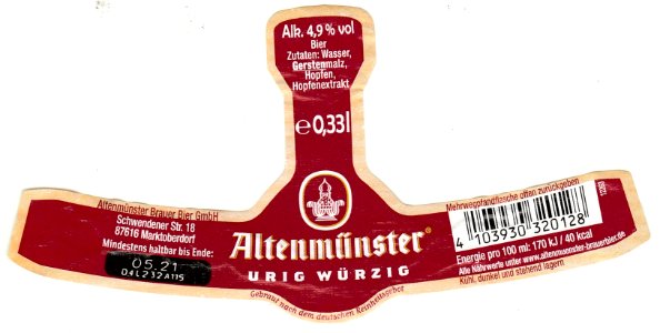 Altenmünster Brauer Bier GmbH - Altenmünster Urig Würzig