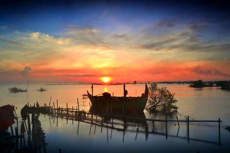 Morning nature boat