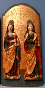 Altar wings with Saints Theodule, Jodoc, Catherine, and Barbara, by Ivo Striegel, 2 of 2, 1430-1516, wood - Bode-Museum - DSC03117
