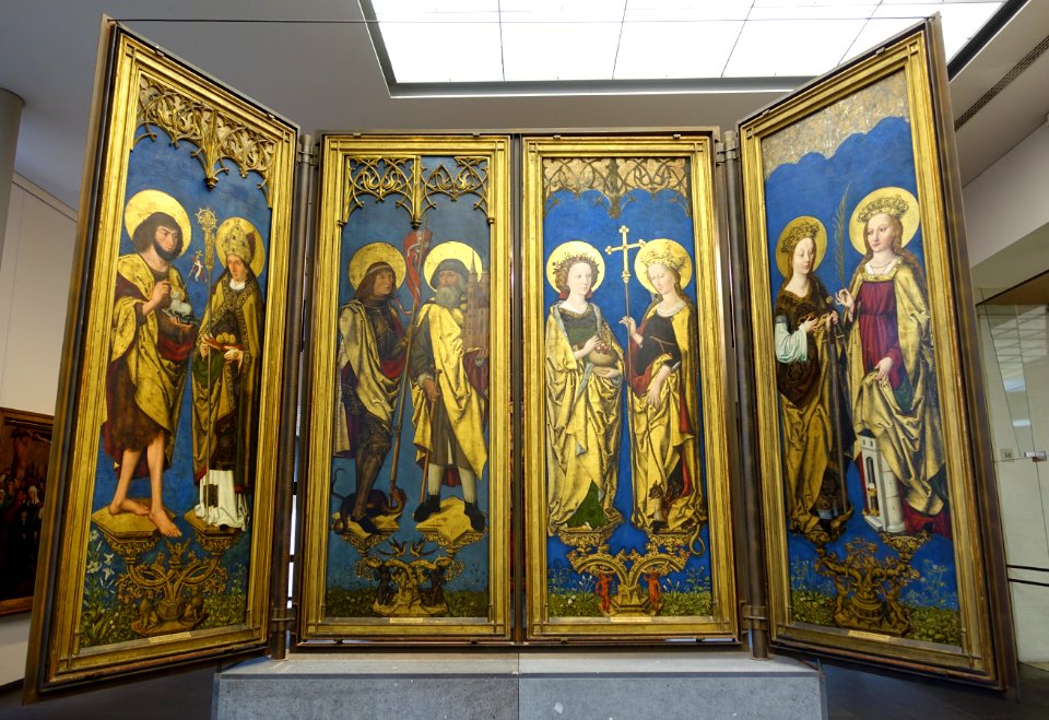 Altar from the Augustinian Church, Nuremberg, view 1, probably by Hans Trout, 1487, painting on coniferous wood - Germanisches Nationalmuseum - Nuremberg, Germany - DSC03235