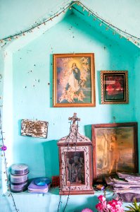 Altar for prayers in colonial house Northeast Brazil