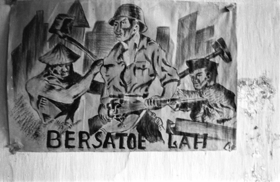 Ambarawa 28-7-1947 Tekeningen aan de wand , Bestanddeelnr 1673