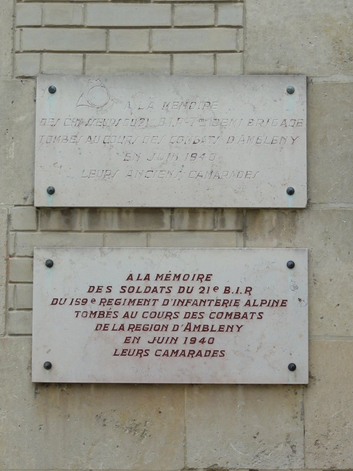 Ambleny (Aisne) mémorial de guerre, juin 1940