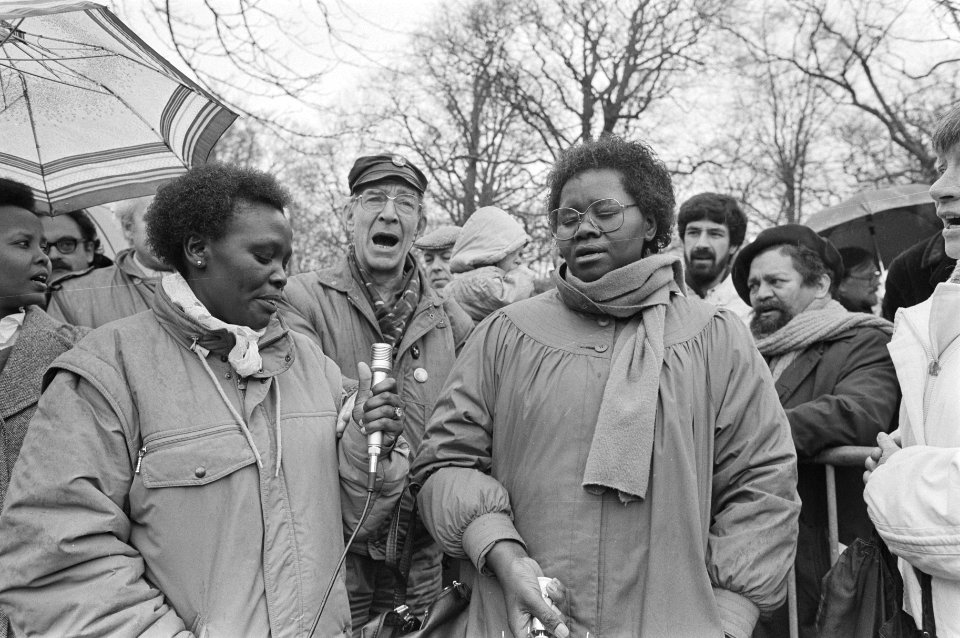 Ambassades, betogingen, politieke gevangenen, apartheid, Bestanddeelnr 933-6234