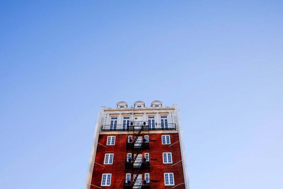 Skyscraper sky blue fire