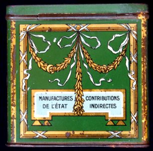Amazones Vizir cigarettes tin, back