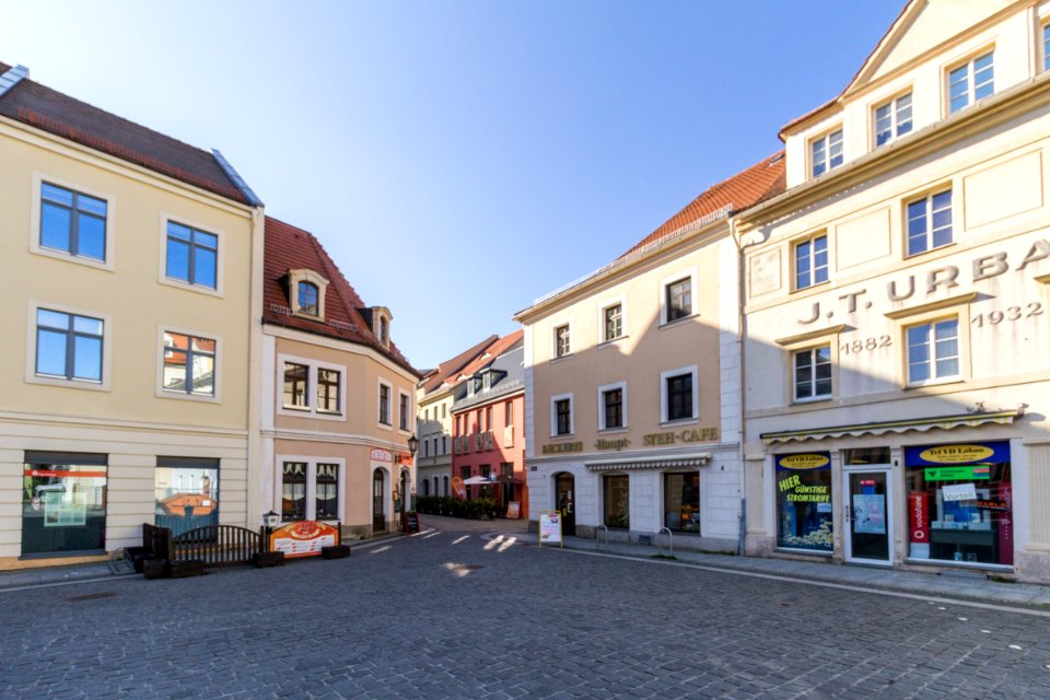 Altmarkt Löbau (Blick Richtung Sporgasse und innere Bautzner Straße)