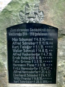 Altmobschatz-Gedenkstein Erster Weltkrieg-Namensliste