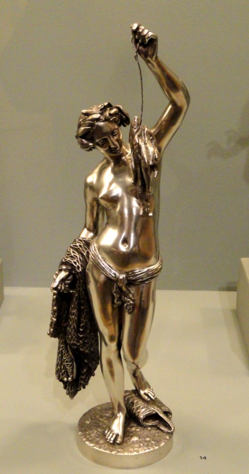 Allegory of Fishing by James (Jean-Jacques) Pradier, mid 19th century, silvered bronze - Hood Museum of Art - DSC09164