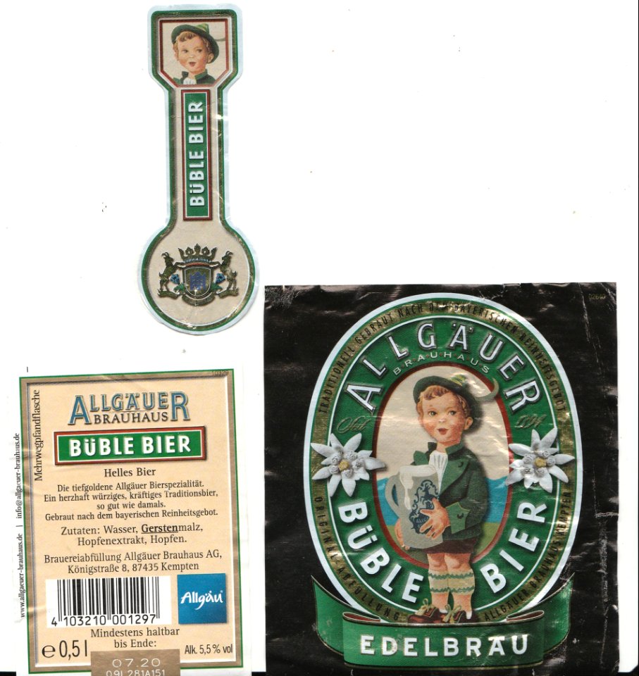 Allgäuer Brauhaus AG - Büble Bier - Edelbräu
