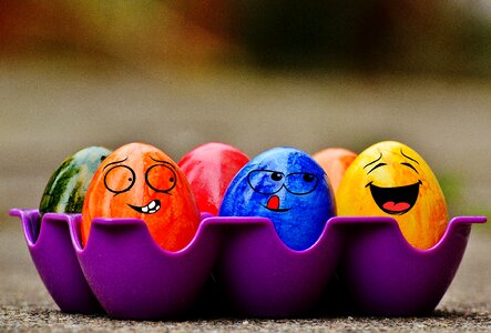 Colorful happy easter egg photo