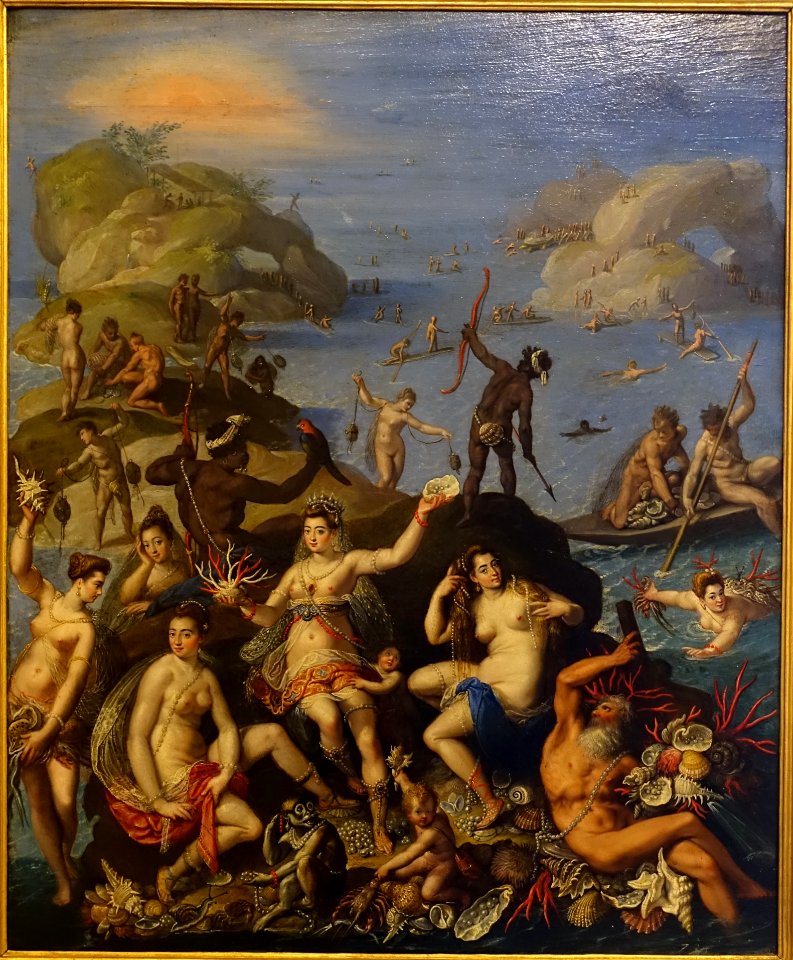 Allegory of the Discovery of America, by Jacopo Zucchi, perhaps 1585, oil on copper - Galleria Borghese - Rome, Italy - DSC04666