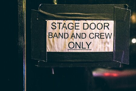 Band and crew only entrance stage photo